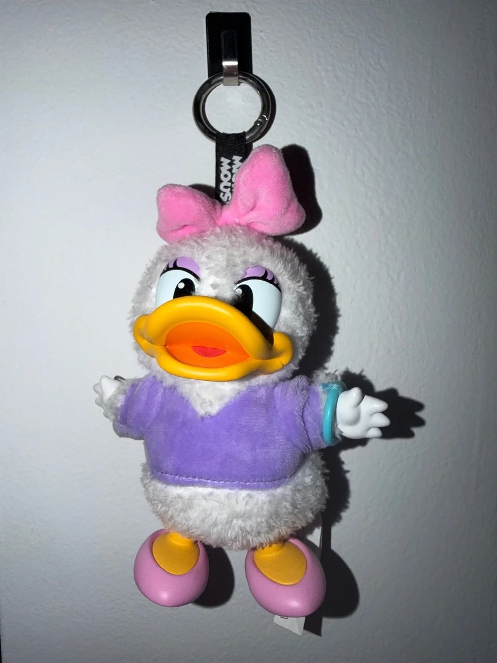 Disney Daisy Duck Plush Keychain - Pink & Purple